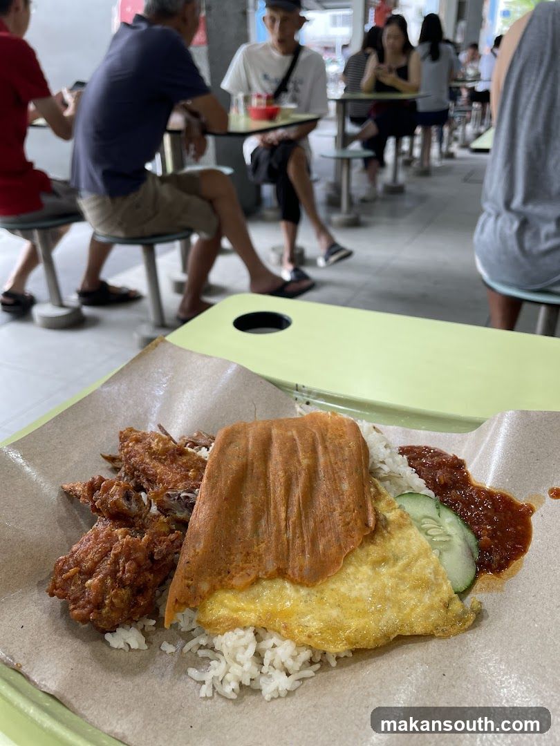 Nasi Lemak with Fried Chicken