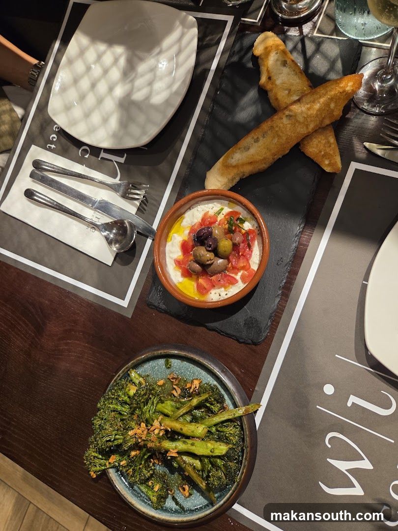 Dips and Roasted Broccoli
