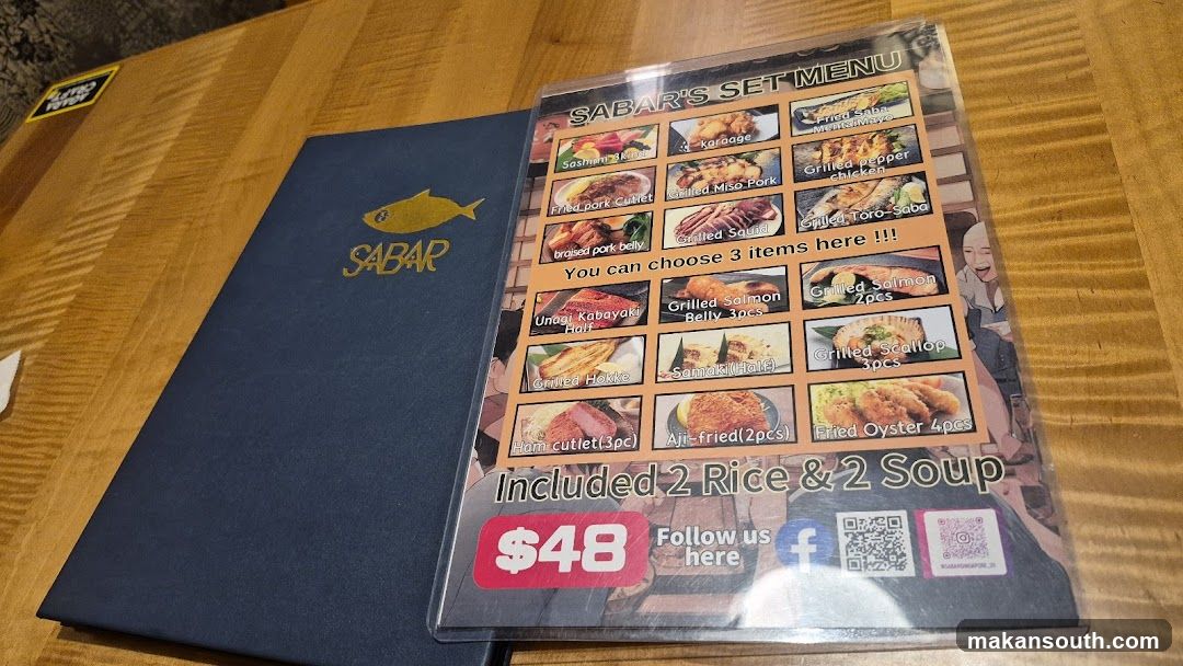 SABAR'S SET MENU
