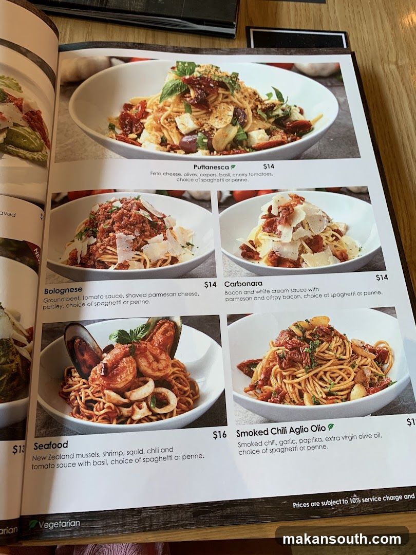 Pasta Menu