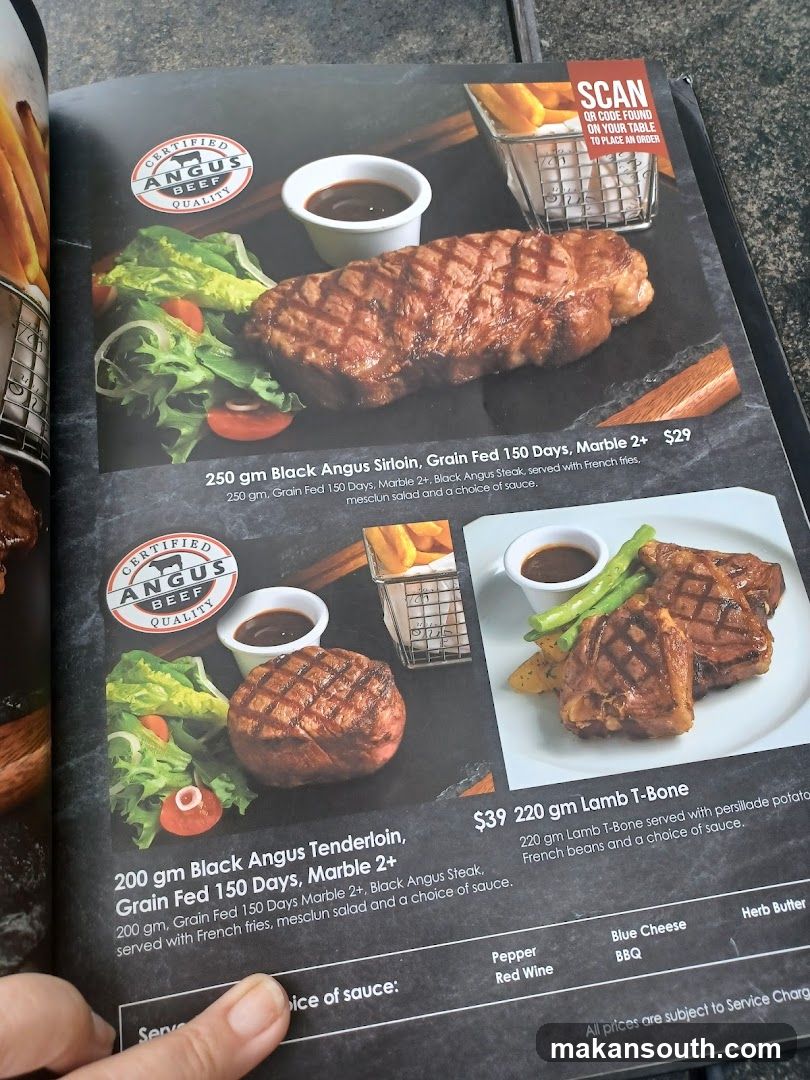 Steak and Lamb Menu
