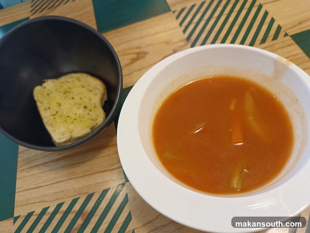 Soup and Garlic Bread