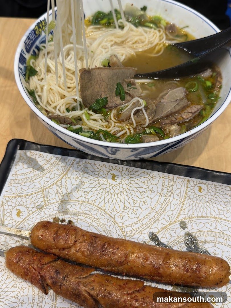 Noodle Soup and Skewers
