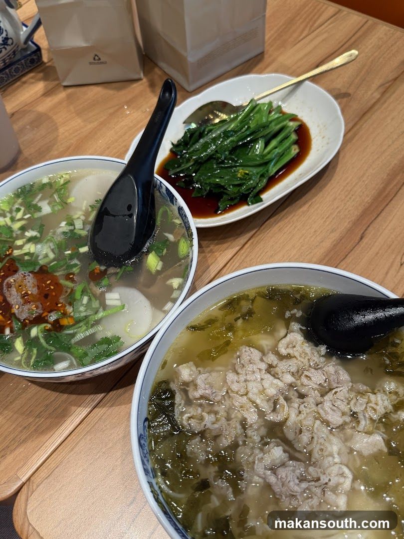 Noodle Soup and Greens