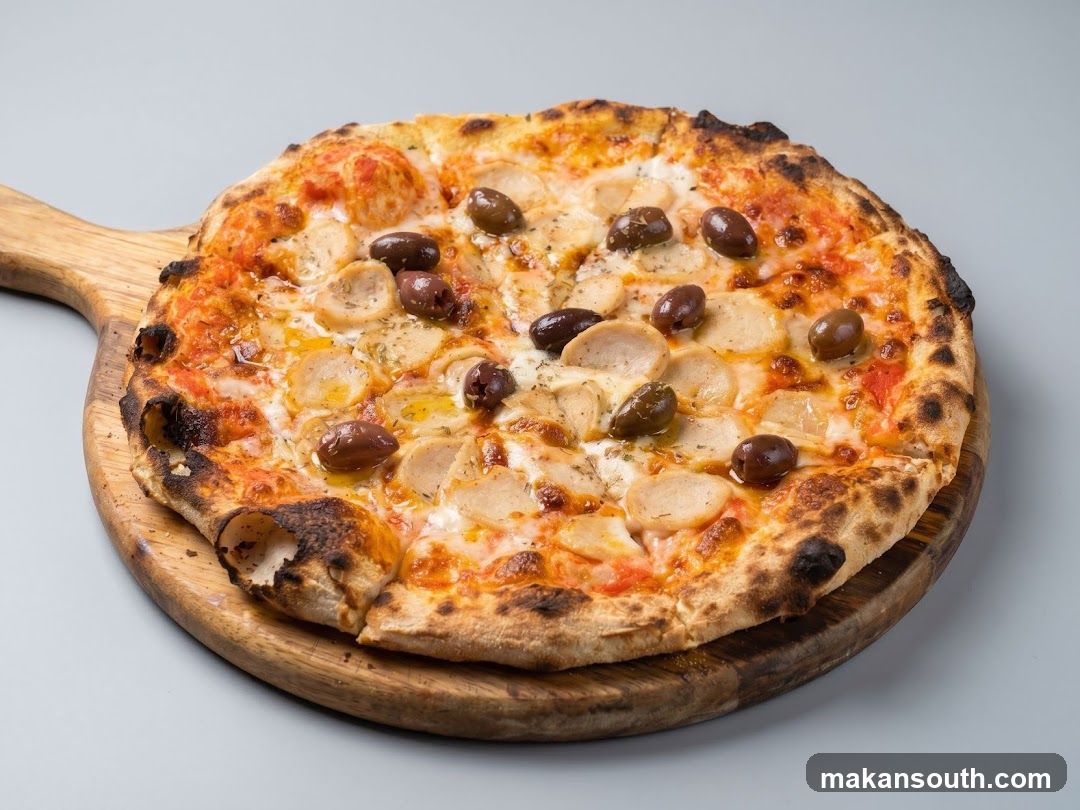 Pizza with Olives and Sausage