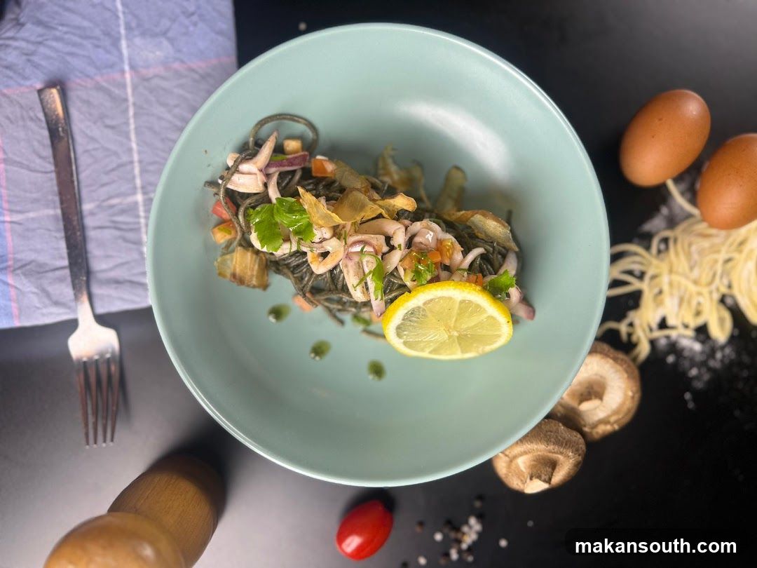 Squid Ink Pasta with Lemon