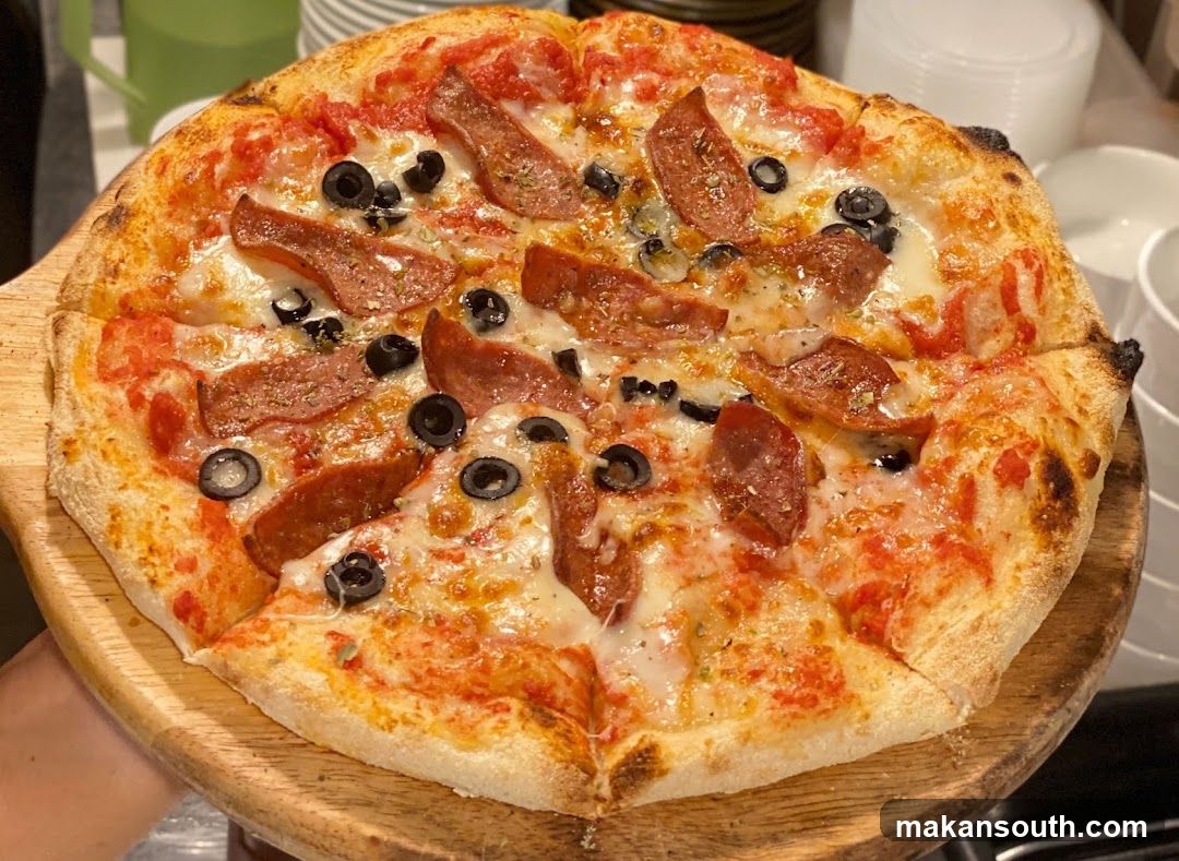Pepperoni and Olive Pizza
