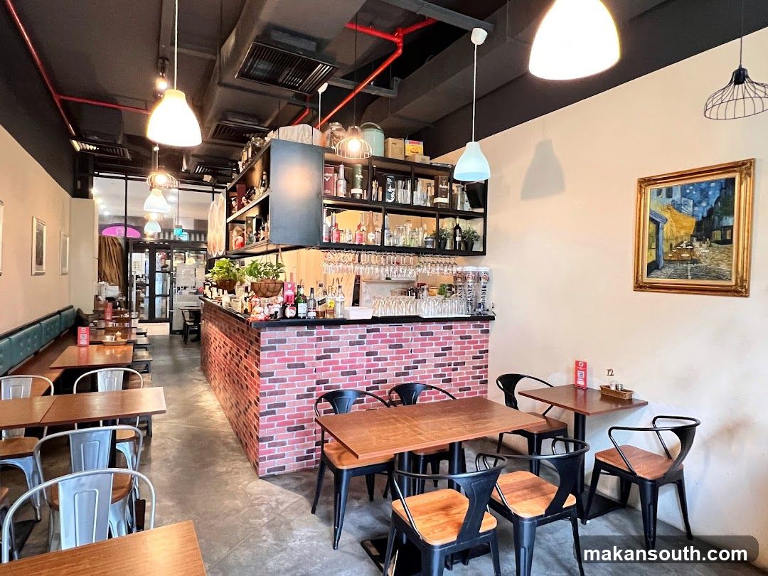 Restaurant Interior with Bar and Seating