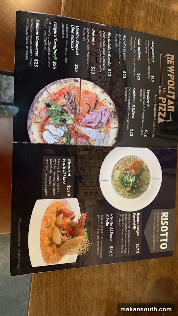 Neapolitan Pizza & Risotto Menu