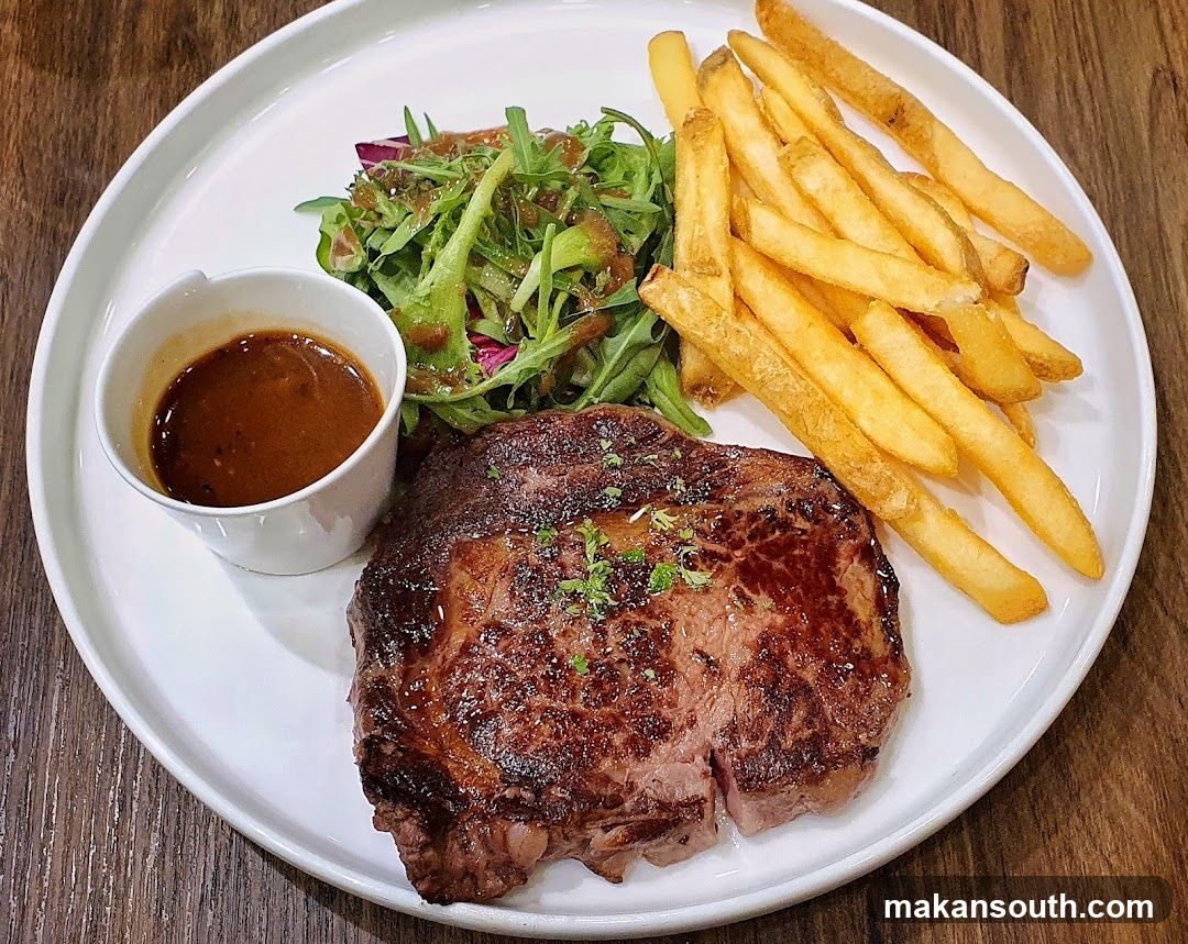 Steak with Fries and Salad