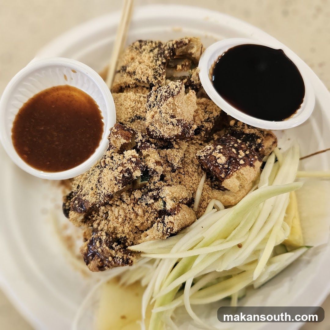 Fried Tofu with Sauces and Shredded Mango
