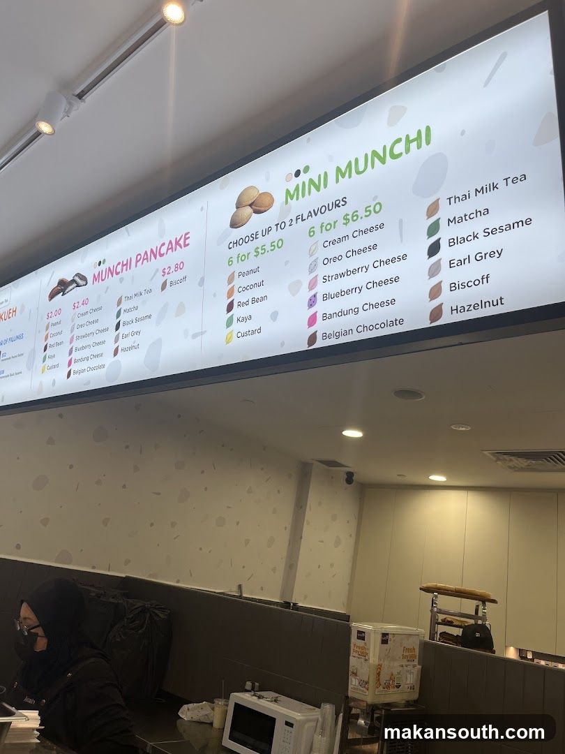 Munchi Pancake and Mini Munchi Menu