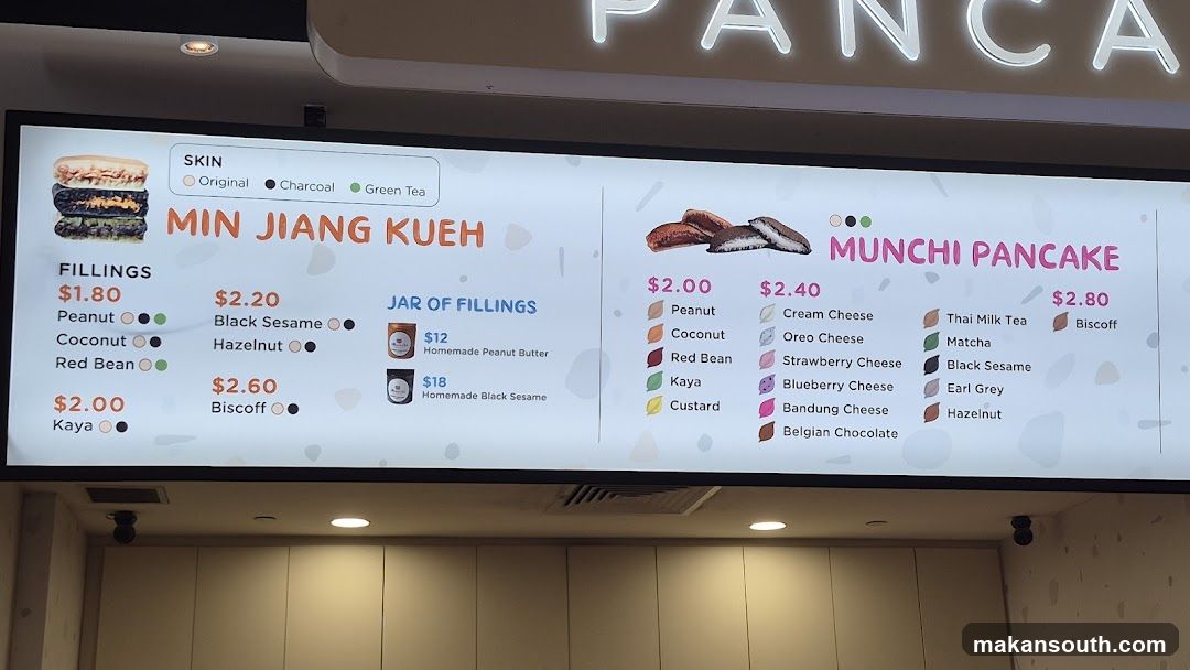 Min Jiang Kueh and Munchi Pancake Menu