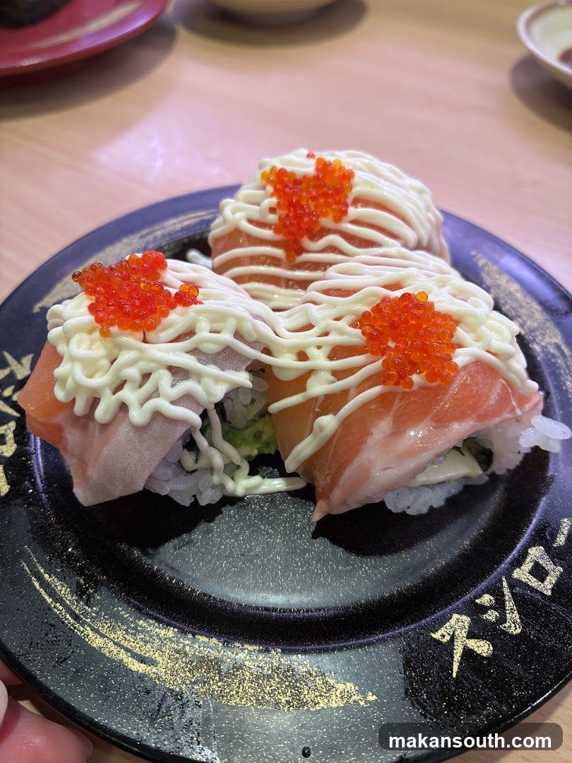 Salmon Rolls with Roe and Mayonnaise