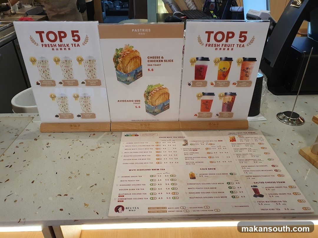 Top 5 Fresh Milk Tea, Pastries, Top 5 Fresh Fruit Tea, Cold Brew, Salted Cheese Foam
