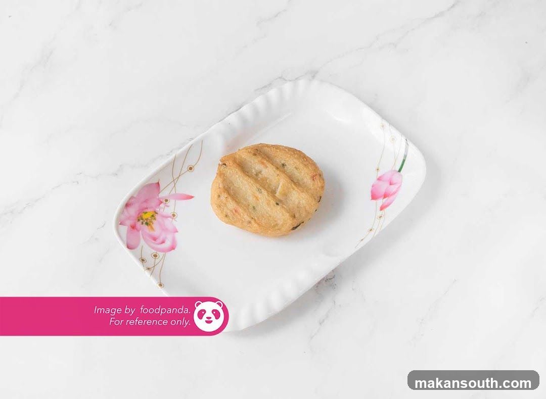 Fish cake on a decorative plate
