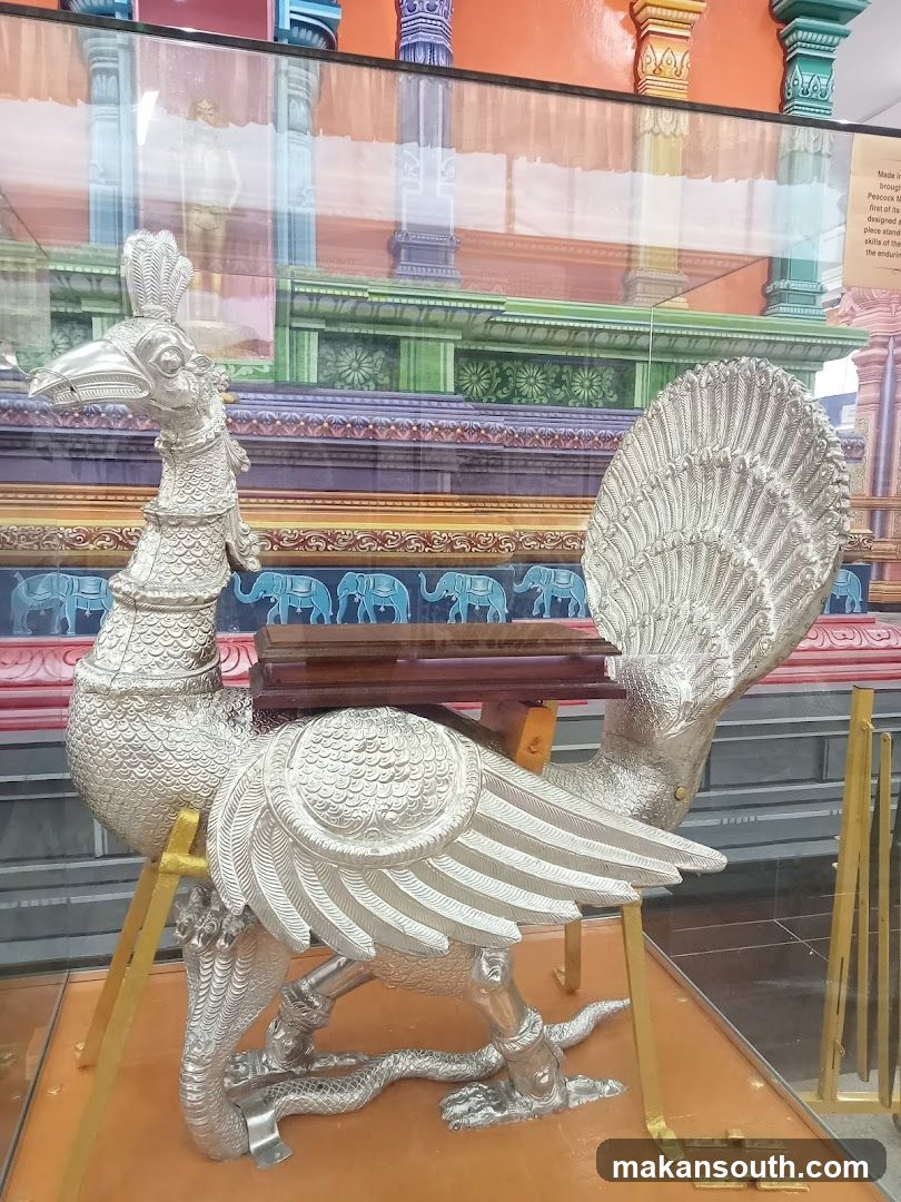 Silver Peacock Sculpture