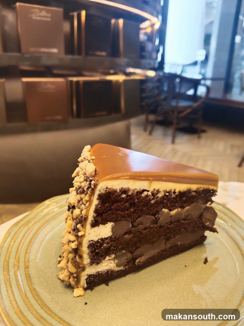 Slice of Chocolate Caramel Cake