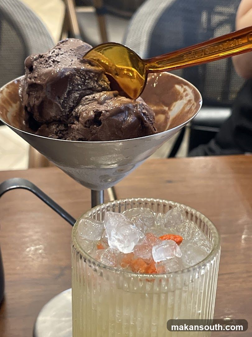 Chocolate Ice Cream and Drink