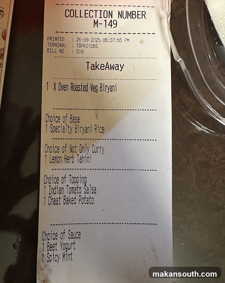 TakeAway Receipt