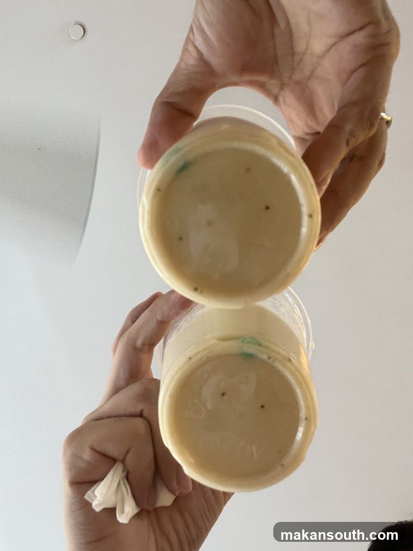 Two cups of creamy soup