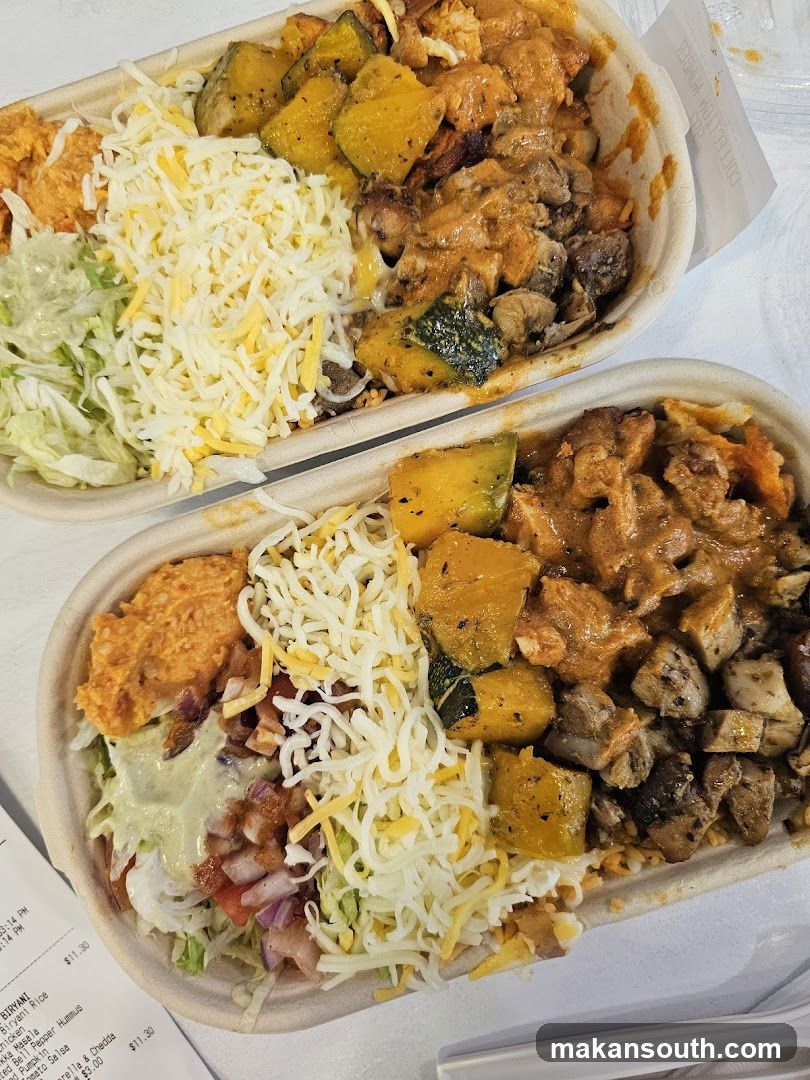 Two bowls of food
