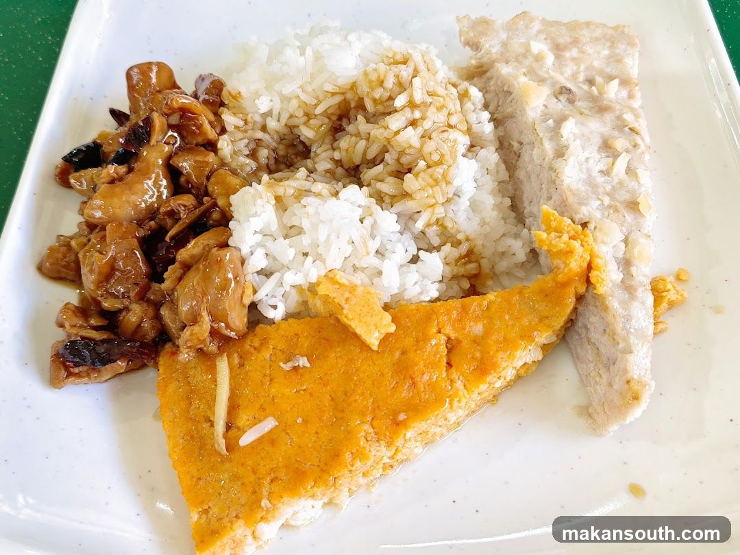 Rice with Braised Chicken and Steamed Egg