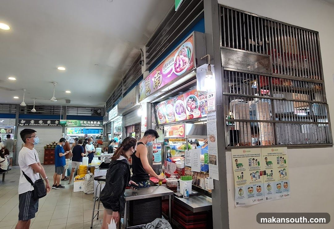 Food stall with customers