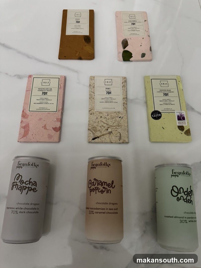 Assortment of chocolates and chocolate dragees