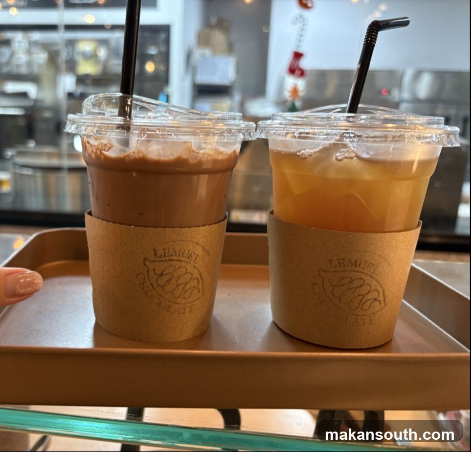 Two drinks on a tray