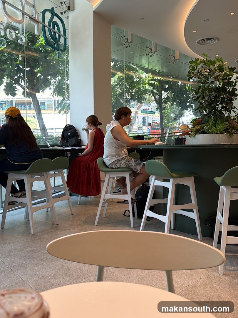 People working and relaxing in a cafe