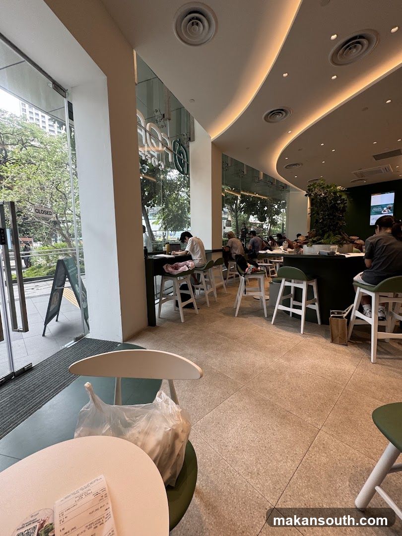 Interior of a cafe with customers
