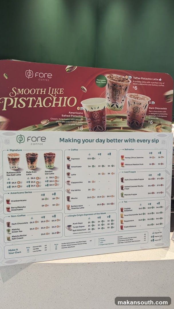 Fore Coffee Menu