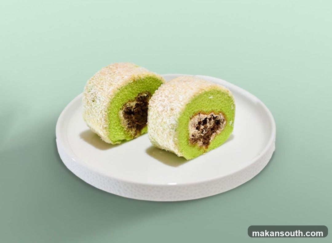 Green Swiss Roll Slices