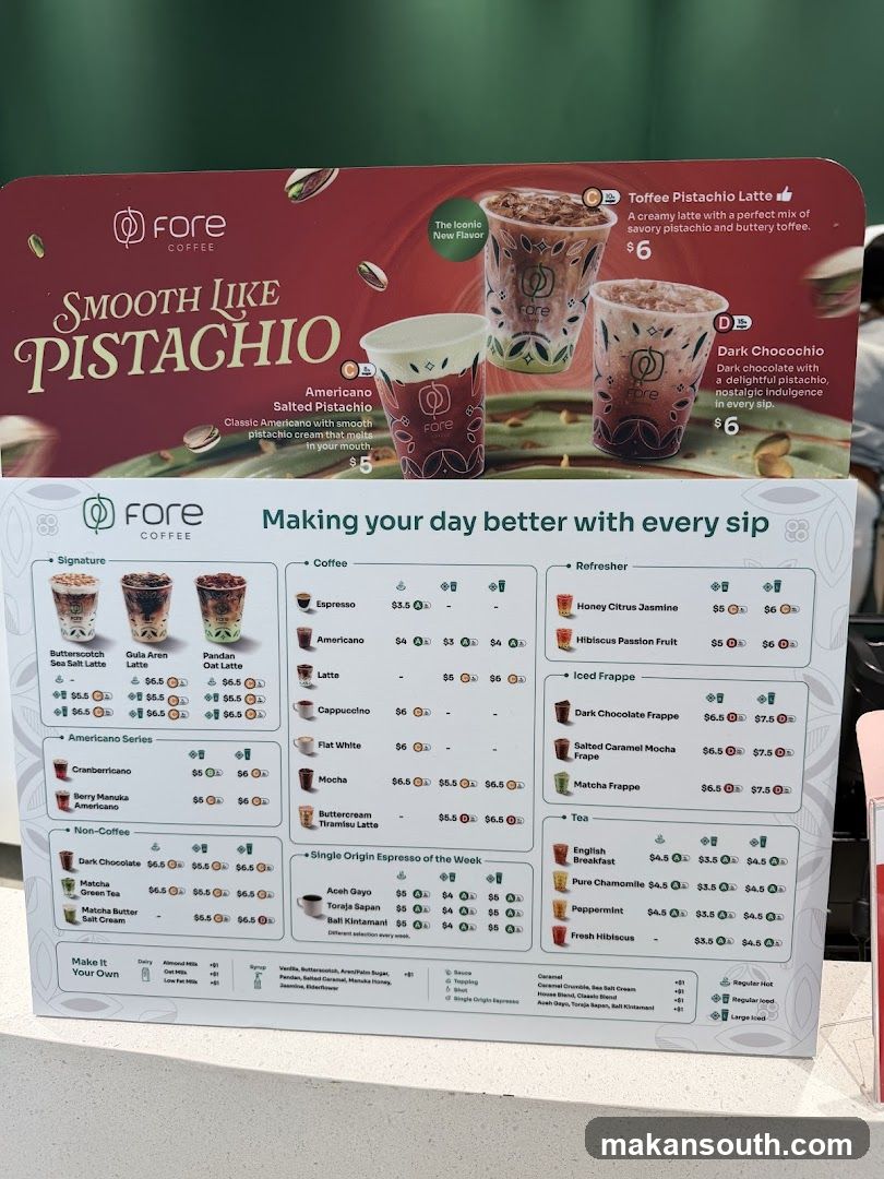 Fore Coffee Menu