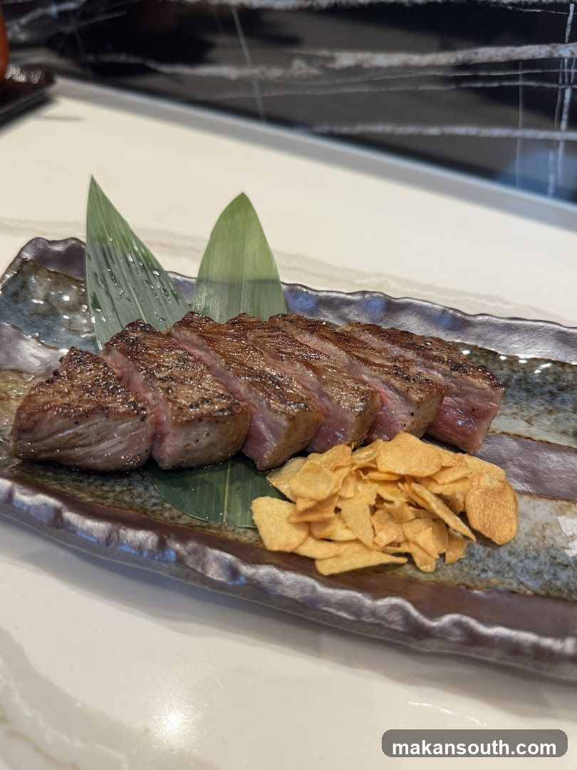 Sliced Steak with Crispy Garlic