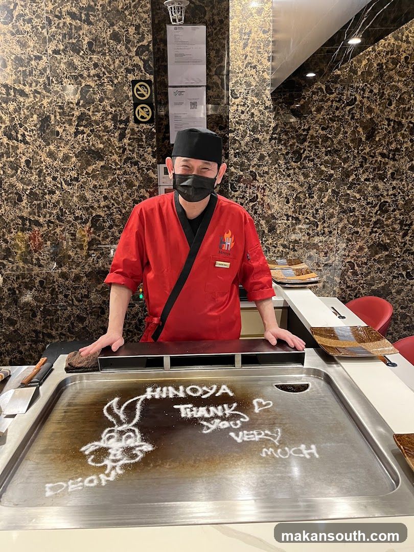 Chef with Teppanyaki Grill Message
