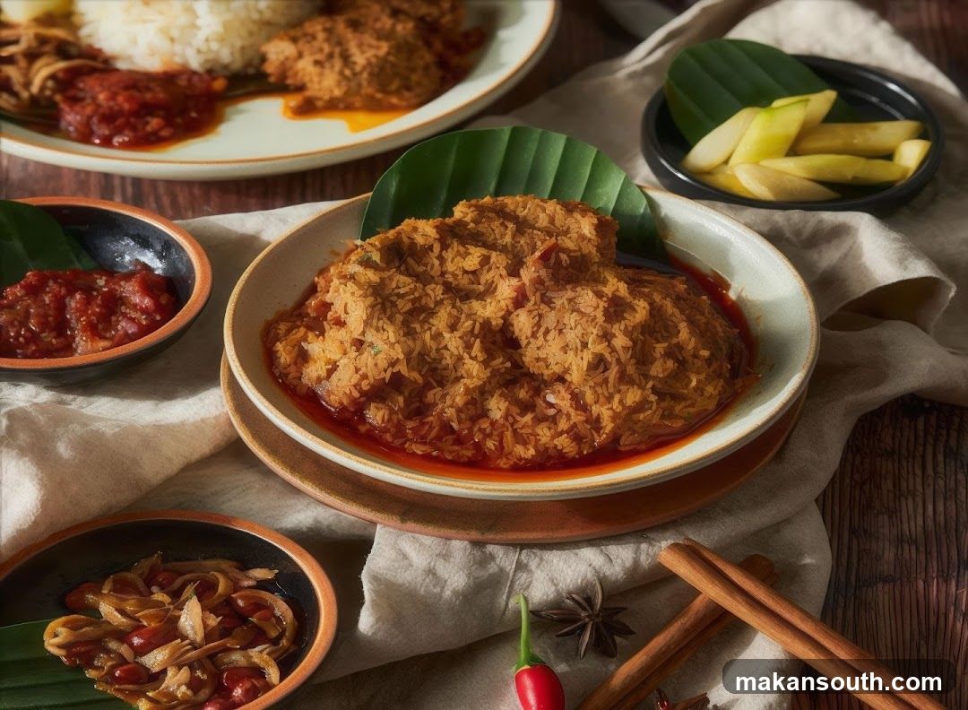 Spicy Rice Dish with Sides