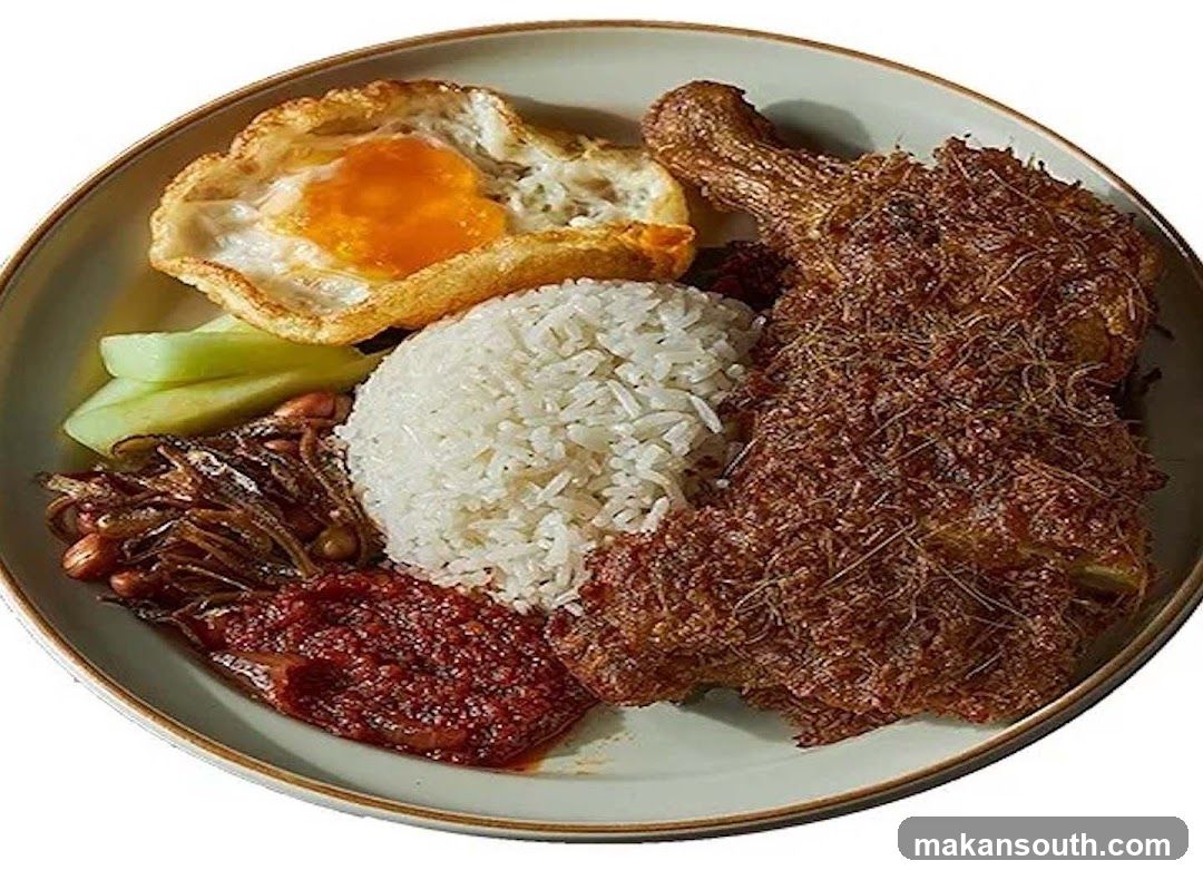 Nasi Lemak with Fried Chicken