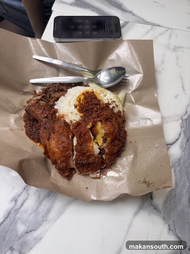 Nasi Lemak with Fried Chicken