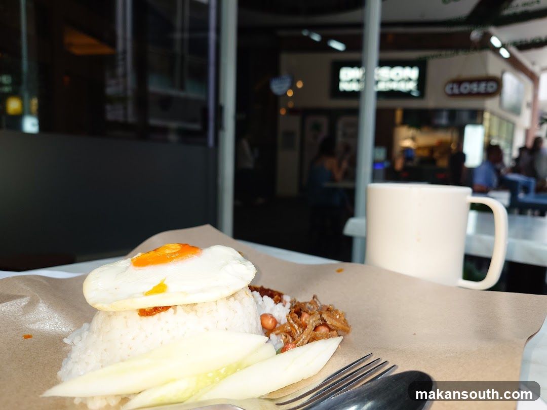 Nasi Lemak with Fried Egg and Coffee
