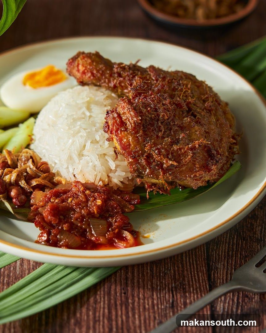 Nasi Lemak with Fried Chicken