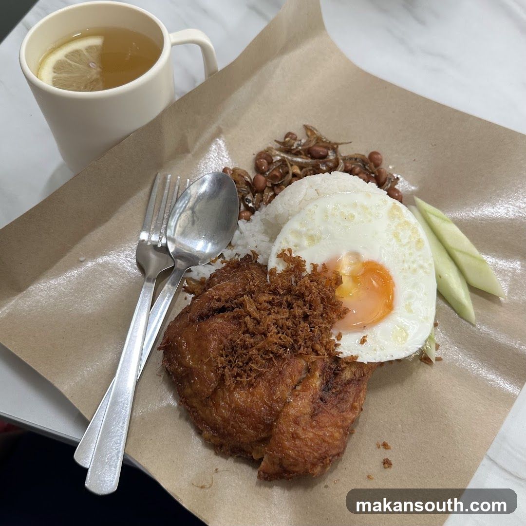 Nasi Lemak with Fried Chicken