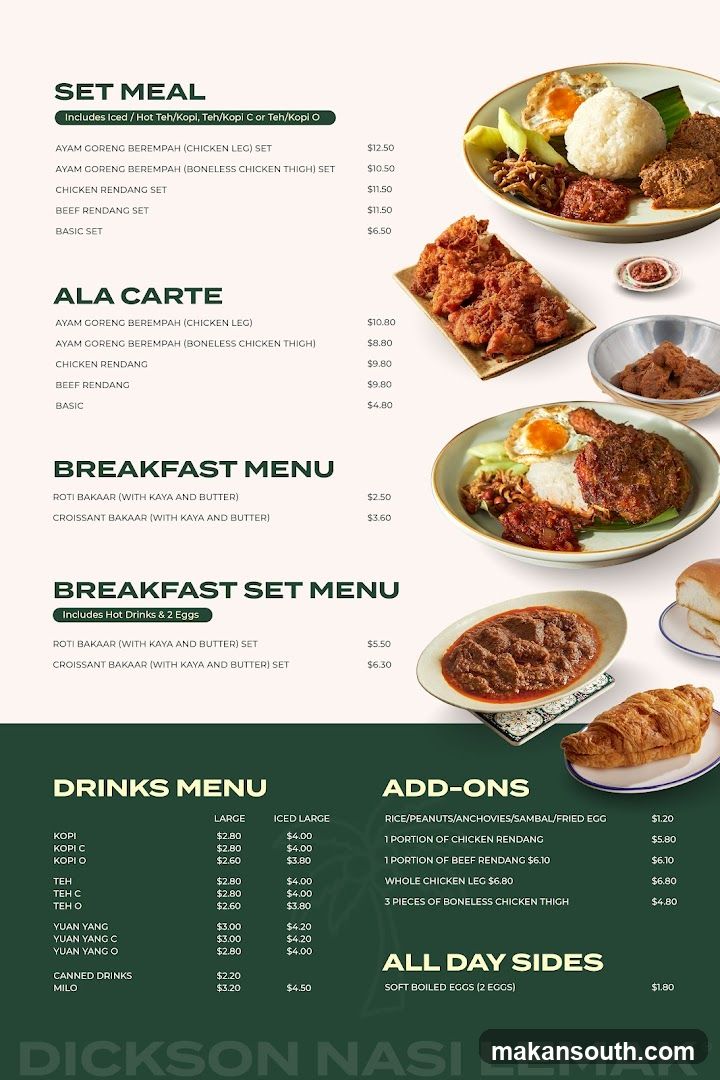 Dickson Nasi Lemak Menu