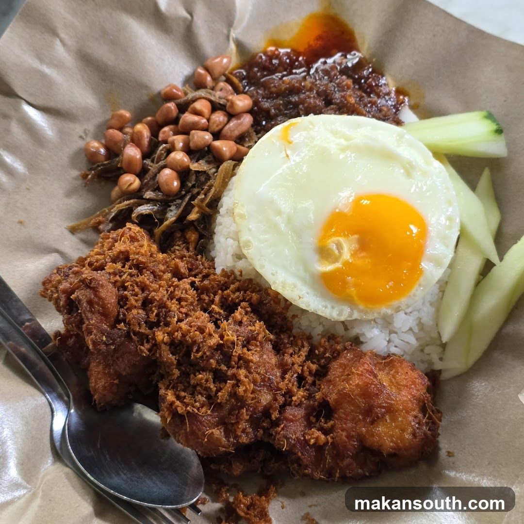 Nasi Lemak with Fried Chicken