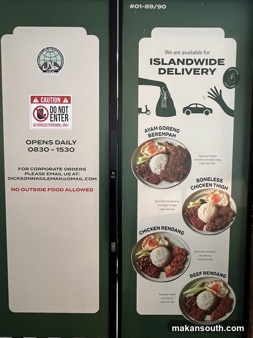 Food Menu and Delivery Information