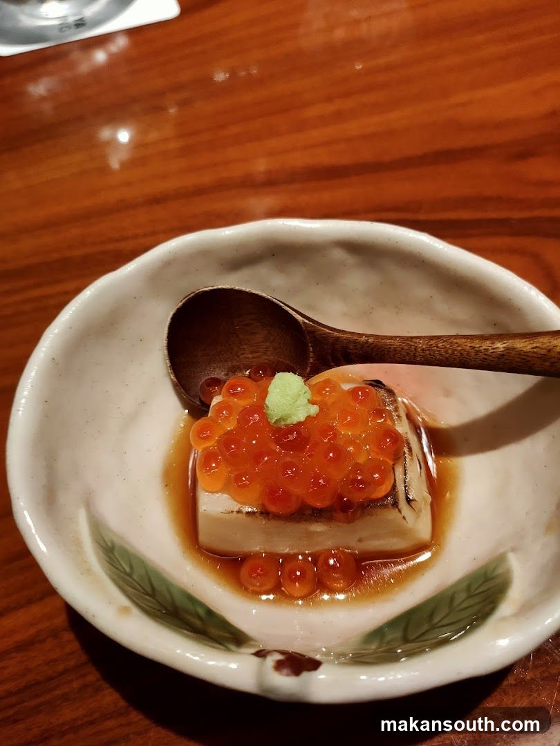 Tofu with Ikura and Wasabi