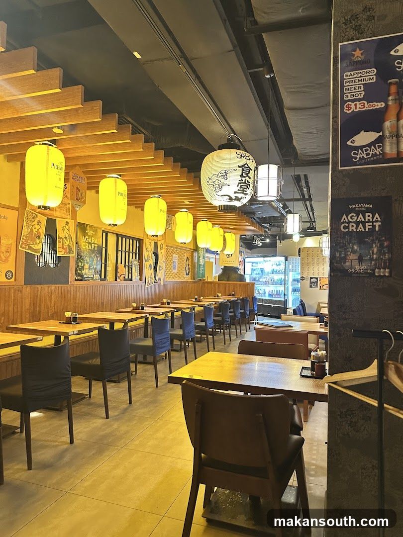 Restaurant Interior with Japanese Lanterns