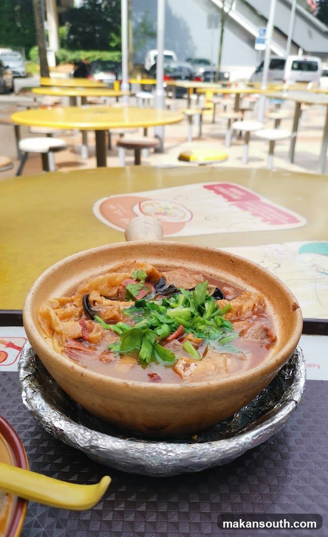 Claypot dish with garnish