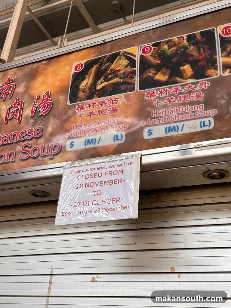 Food stall closure notice